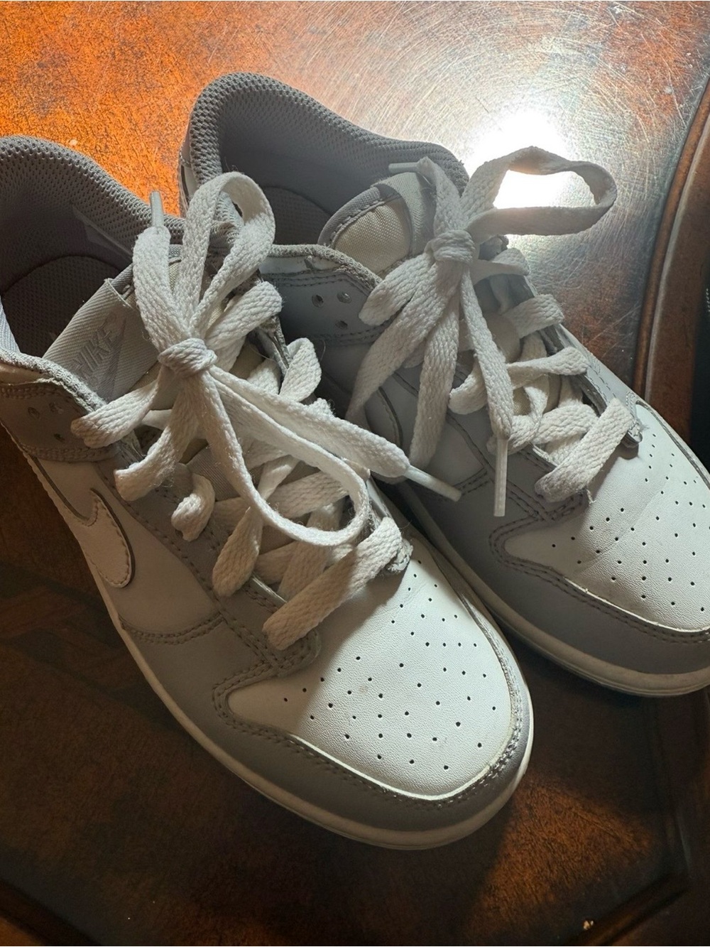 Nike White and Light Gray Low-Top Sneakers